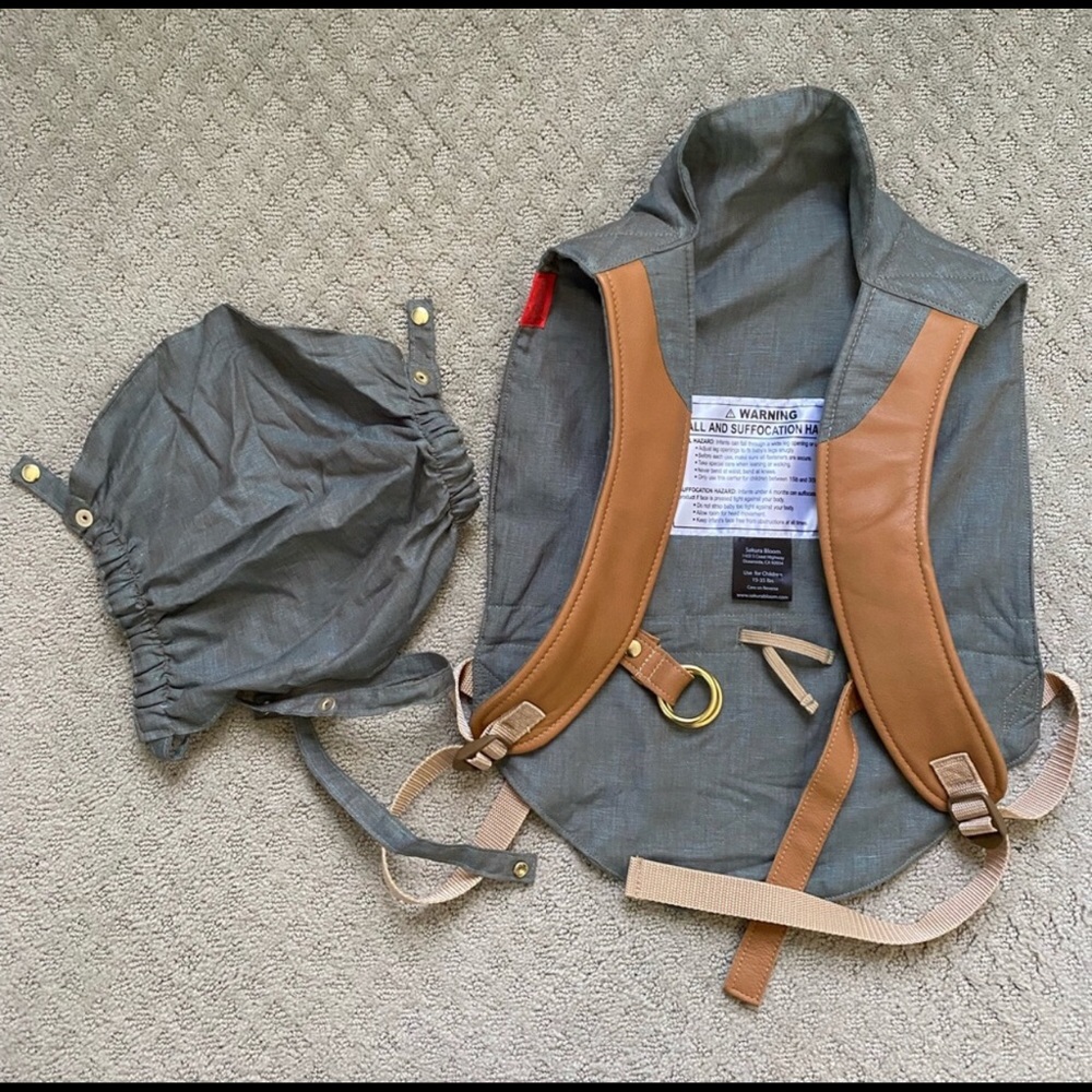 Sakura Bloom Onbuhimo linen and leather baby carrier